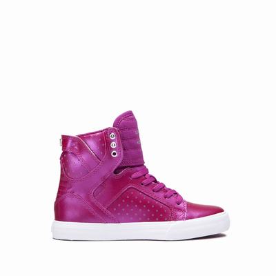 Supra SKYTOP - Lasten Matalavartiset Tennarit - Pinkki/Valkoinen